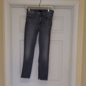 Mother Jeans Gray 25 The Rascal Ankle Fray